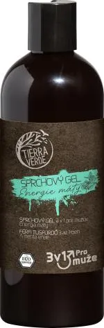 Tierra Verde Gel de duche 3 em 1 para homem Energia de menta frasco 500 ml