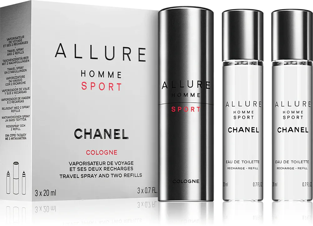 Allure Homme Sport EDC recarregável 20 ml + recarga EDC 2 x 20 ml M 60 ml