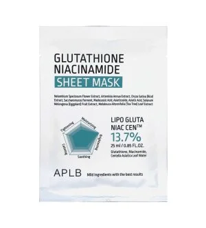 APLB Máscara de tecido hidratante e iluminadora com glutationa e niacinamida