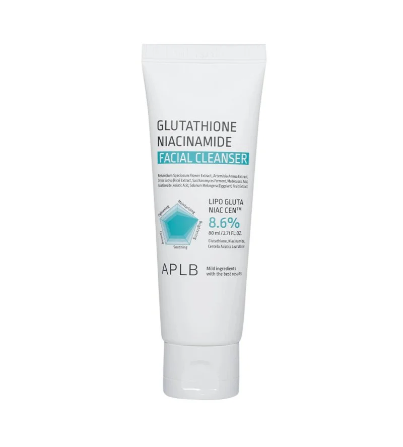 Espuma de limpeza facial iluminadora com glutationa e niacinamida 80 ml