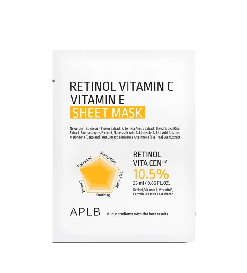 Retinol Vitamina C Vitamina E Máscara de Tecido Hidratante Anti-Idade 25 ml