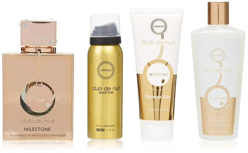 Club de Nuit Milestone Kit - Água de Perfume 30 ml + Bruma Capilar 55 ml + Sabonete 130 g + Spray Corporal 50 ml