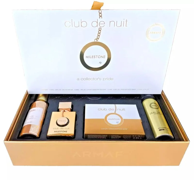 Club de Nuit Milestone Kit - Água de Perfume 30 ml + Bruma Capilar 55 ml + Sabonete 130 g + Spray Corporal 50 ml