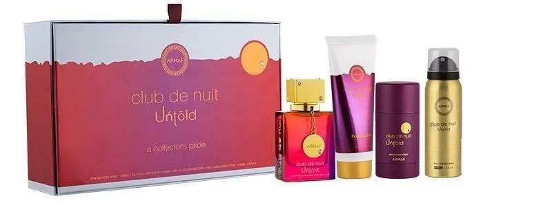 Club de Nuit Untold Conjunto - Eau de Parfum 105ml + Body Spray 50ml + Desodorante em Bastão 75g + Loção Corporal 100 ml