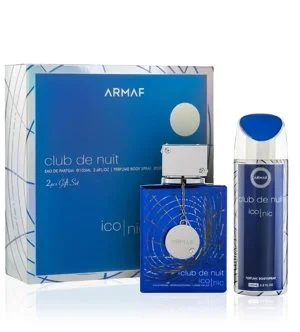 Armaf Club De Nuit Blue Iconic conjunto de presente 105 ml + spray corporal eau de parfum para homem