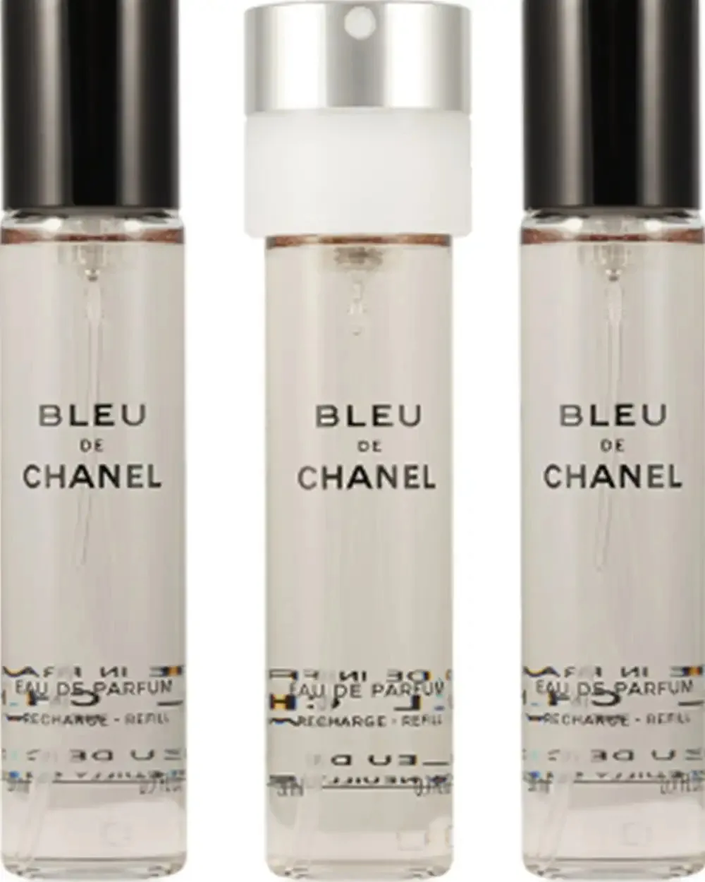 Bleu de Chanel EDP recarga com vaporizador 20 ml + EDP recarga 2 x 20 ml M 60 ml