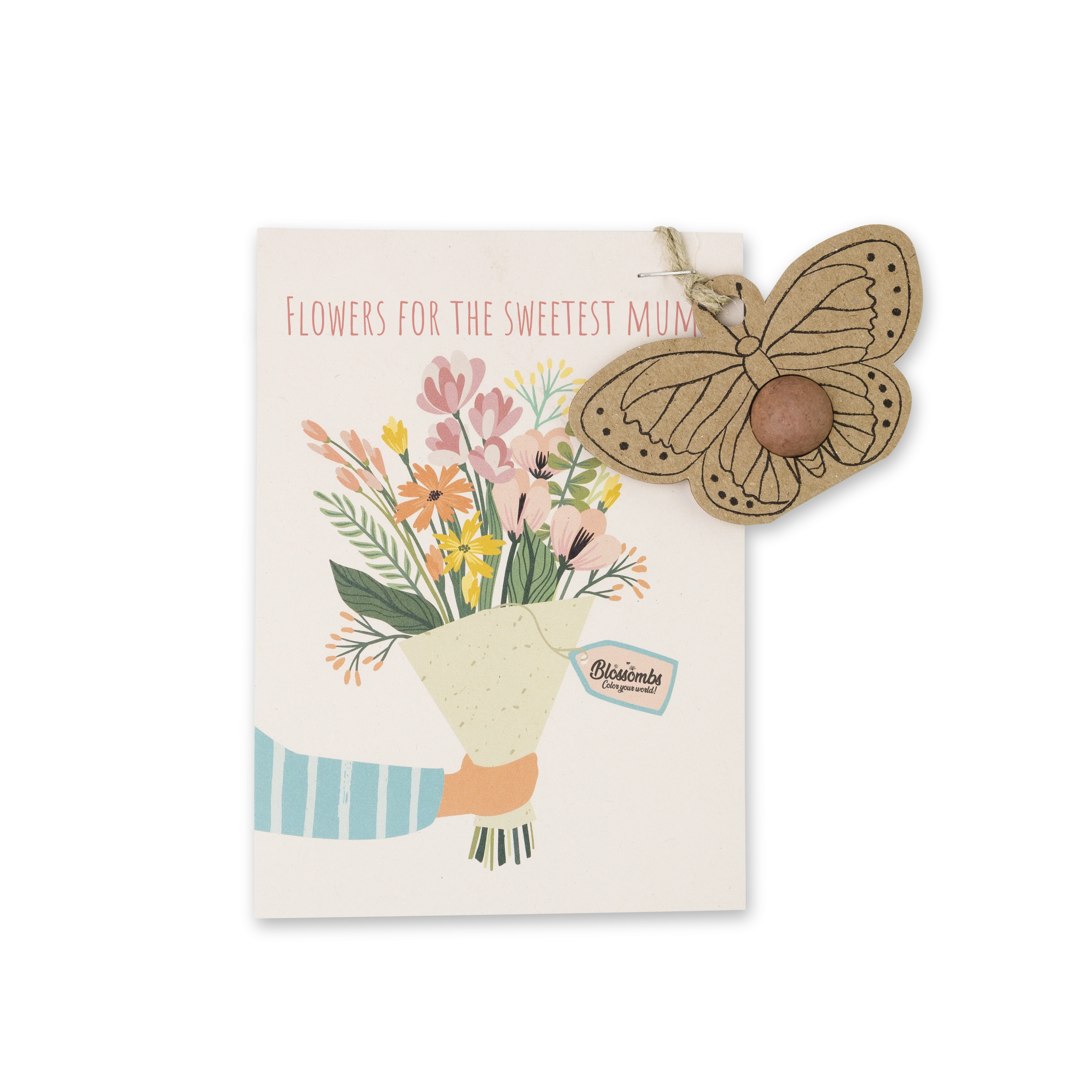 Blossombs Bomba de sementes - Decoração para presente "Para a melhor mãe" - Borboleta (1 un.)