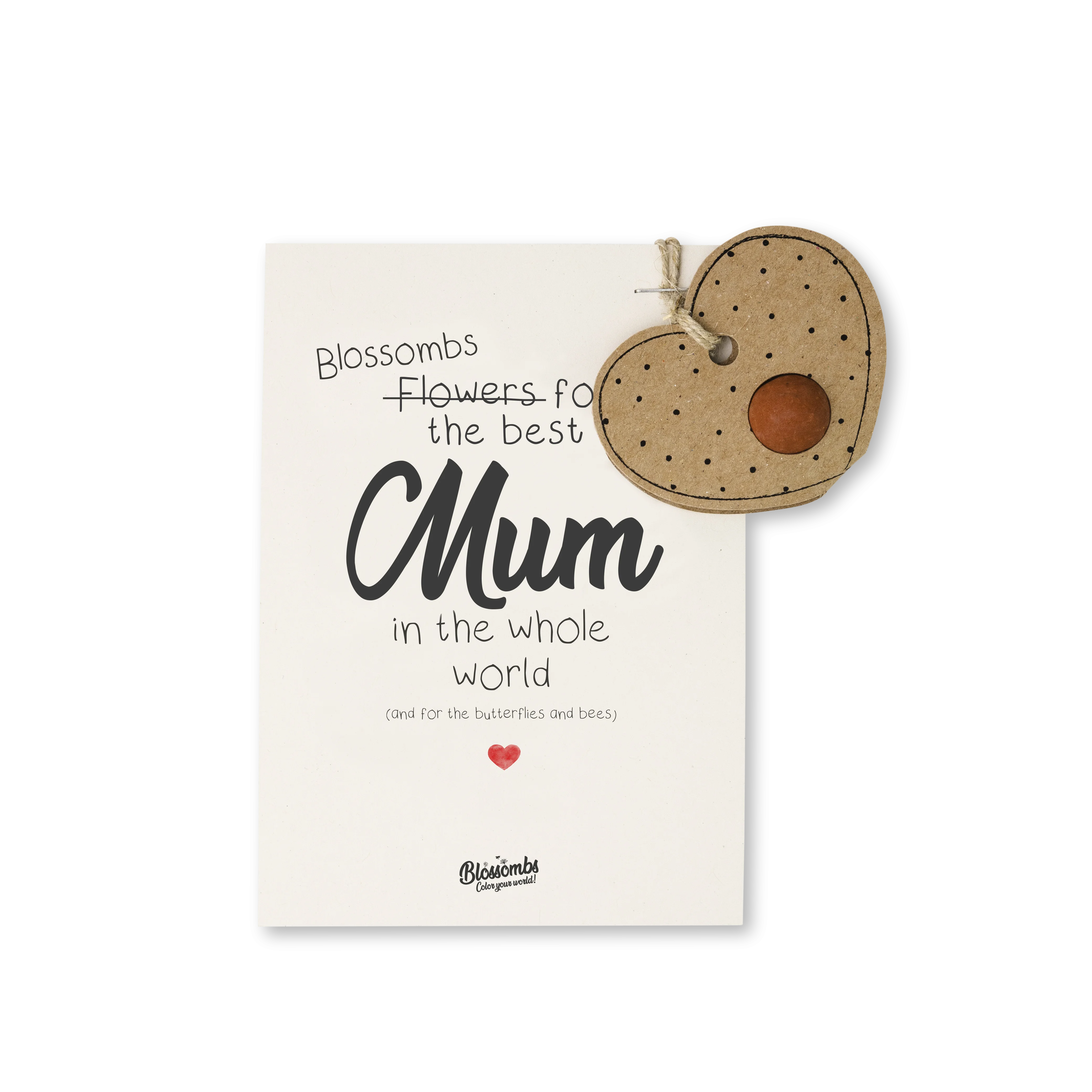 Blossombs Bomba de sementes - Decoração de presente "Para a melhor mãe" - Coração (1 un.)