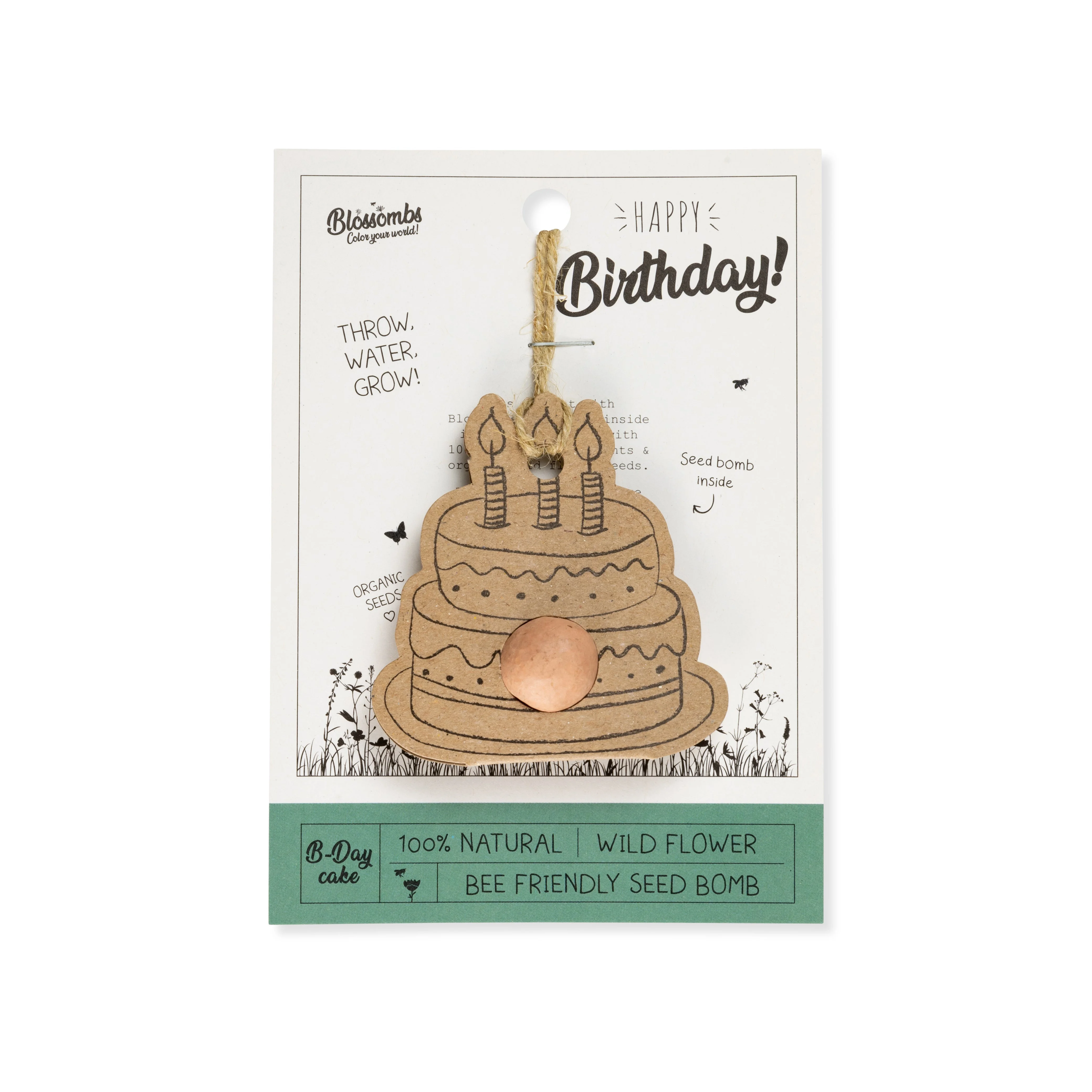 Blossombs Bomba de sementes - Decoração para presente "Tudo de bom" - Bolo de aniversário (1 un.)