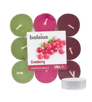 Bolsius Scented Tealights Cranberry 4h velas tealight 18 un.