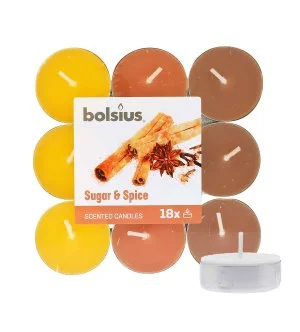 Bolsius Scented Tealights Sugar & Spice velas de chá 4 h 18 un.