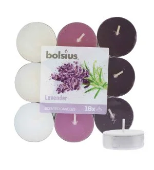 Bolsius Velas de chá perfumadas Lavanda 4h 18 un.