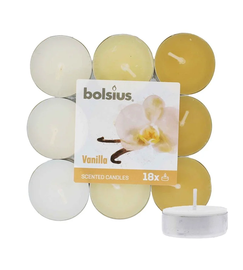 Velas de chá perfumadas Baunilha 4 h 18 un.