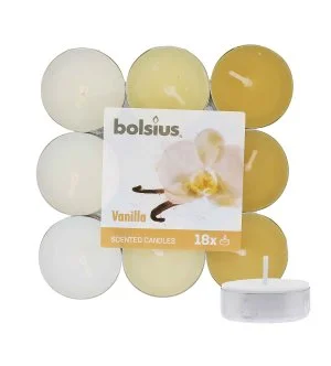 Bolsius Velas de chá perfumadas Baunilha 4 h 18 un.