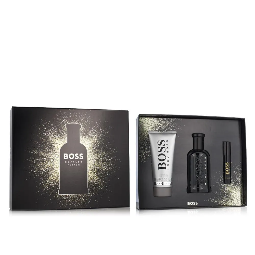 Boss Boss Bottled Perfume 100 ml + Perfume MINI 10 ml + Gel de duche perfumado para homens
