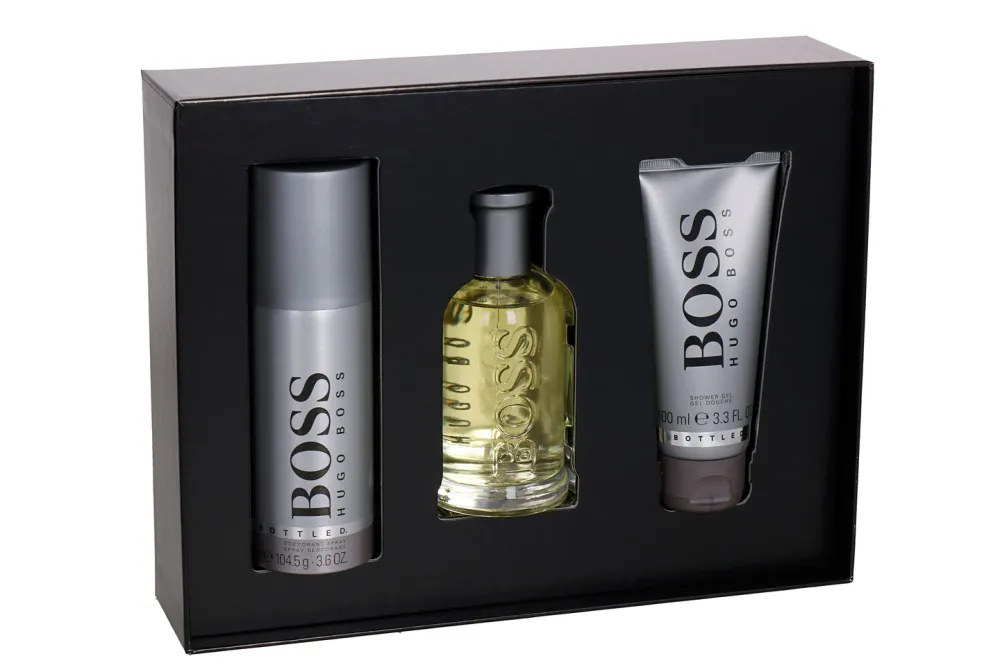 Boss Bottled conjunto presente eau de toilette 100 ml + gel de duche 100 ml + desodorizante para homens