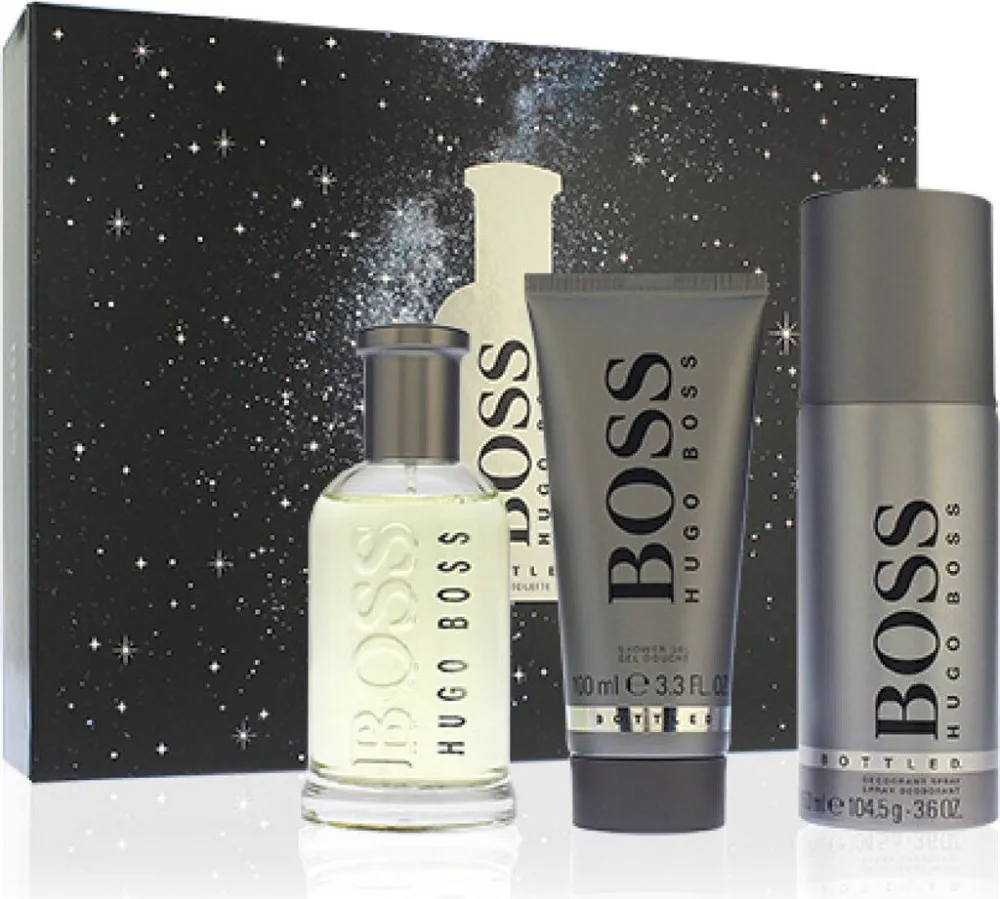 Boss Bottled conjunto presente eau de toilette 100 ml + gel de duche 100 ml + desodorizante para homens