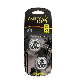 Difusor Mini California Scents Ice fragrância para carro 2 x 3 ml
