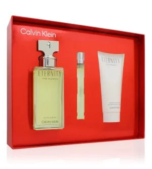 Calvin Klein Eternity conjunto de presente 100 ml + loção corporal 100 ml + água de perfume para mulher
