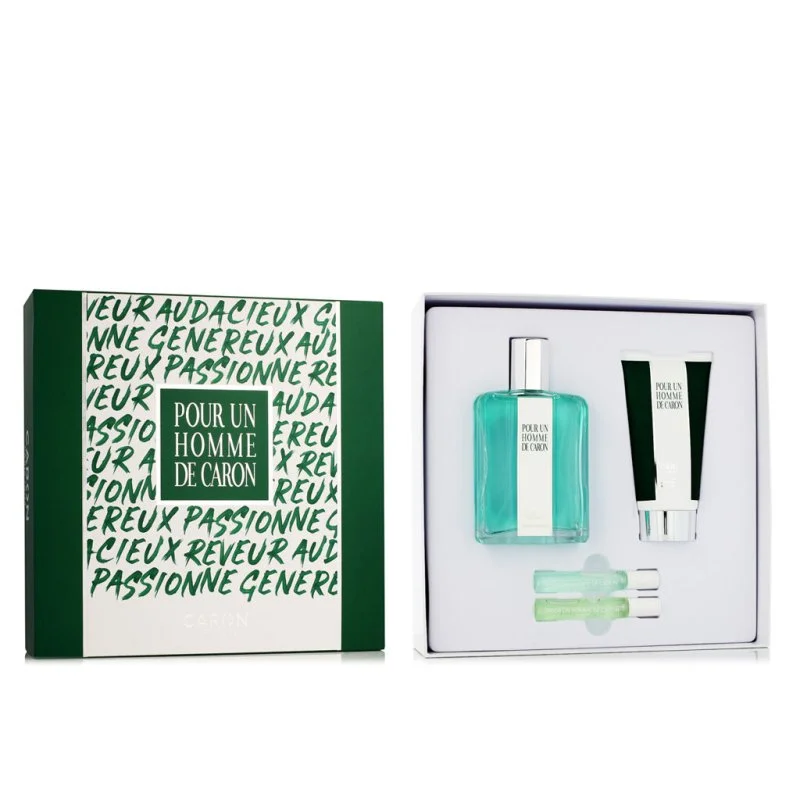 Pour un Homme de Caron EDT 125 ml + Gel de Duche 75 ml + EDT MINI Le Matin 5 ml + MINI Le Soir EDP