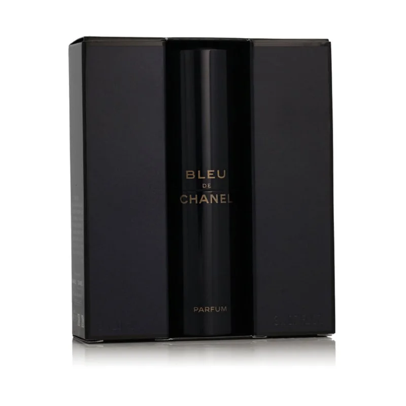 Chanel Bleu de Chanel spray de bolso recarregável 20 ml + 2 x recarga de perfume masculino 20 ml