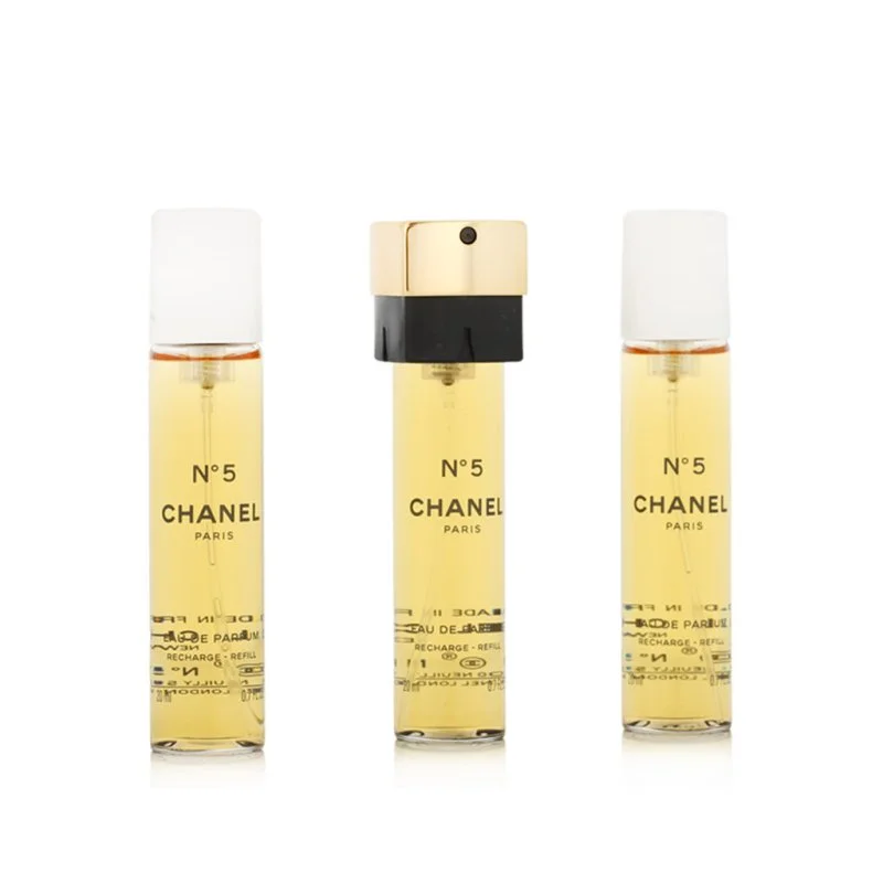 Chanel No 5 recarga 2 x 20 ml + recarga de EDP com vaporizador, água de perfume para mulheres 20 ml