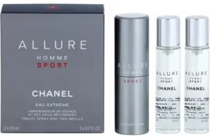 Chanel Allure Homme Sport Eau Extreme eau de toilette 3x20 ml para homens recarregável frasco
