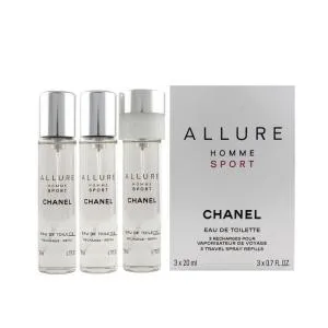 Chanel Allure Homme Sport EDT recarga 2 x 20 ml + EDT recarga com vaporizador 20 ml M