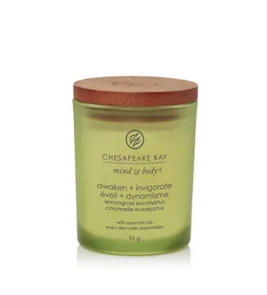 Chesapeake Bay Awaken + Invigorate Lemongrass Eucalyptus vela perfumada 96 g