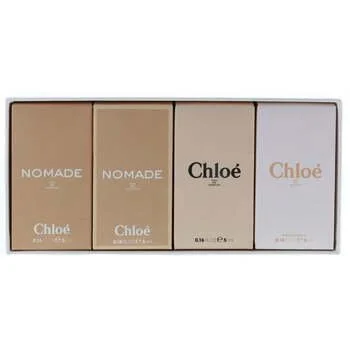 Les Parfums conjunto de oferta eau de toilette Chloé 5 ml + eau de toilette Nomade 5 ml + Chloé 5 ml + eau de parfum Nomade para mulher