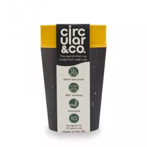 Circular Cup (227 ml) - preto/amarelo mostarda - a partir de copos descartáveis de papel