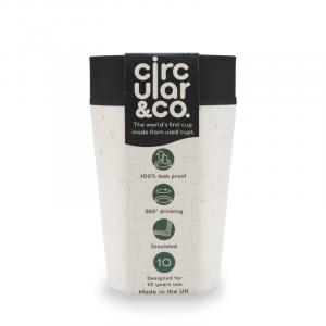 Circular Cup (227 ml) - creme/preto - a partir de copos descartáveis de papel