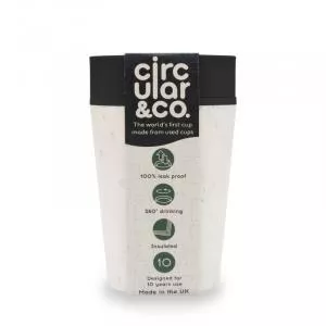 Circular Cup (227 ml) - creme/preto - a partir de copos descartáveis de papel