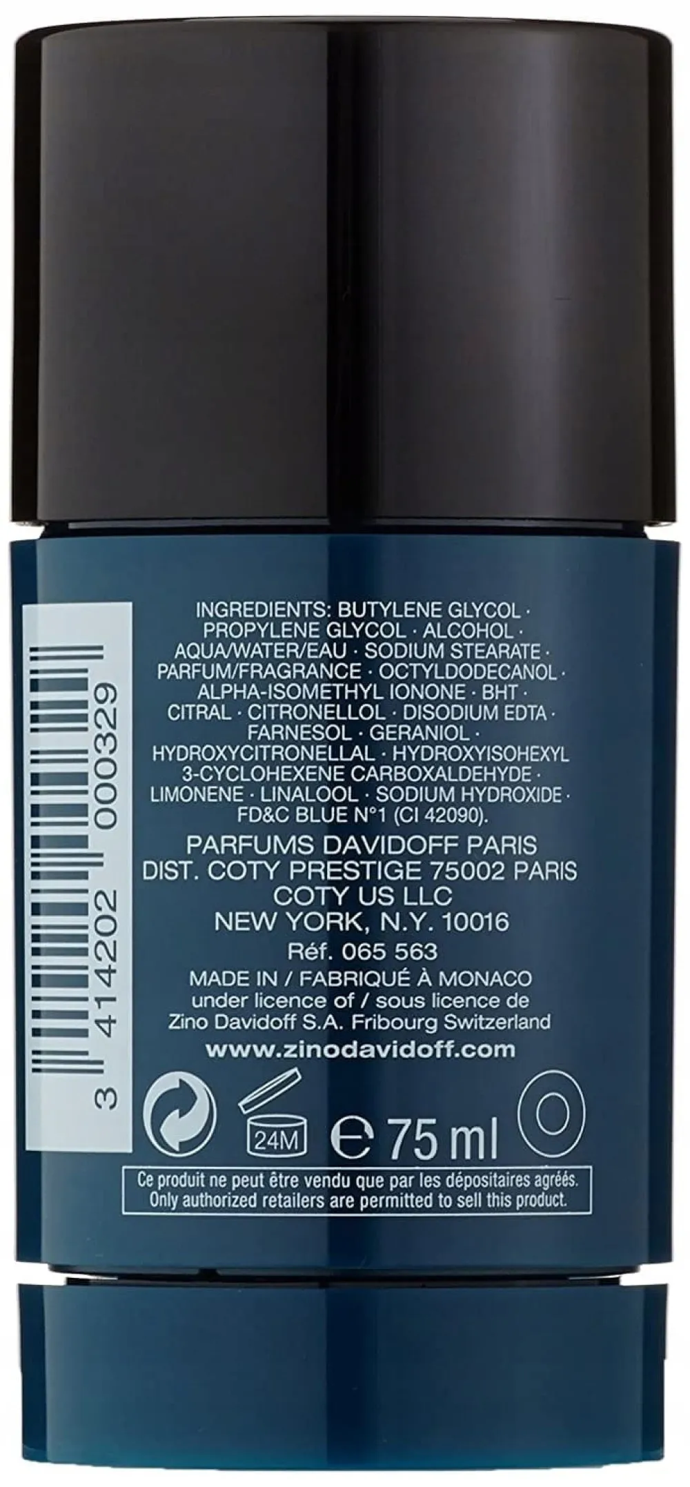 Cool Water desodorizante em stick 75g para homens