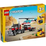 Creator 3 em 1 31146 Camião de plataforma e helicóptero