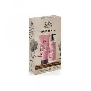 Urtekram Gel de duche Gift set e loção corporal rosa selvagem