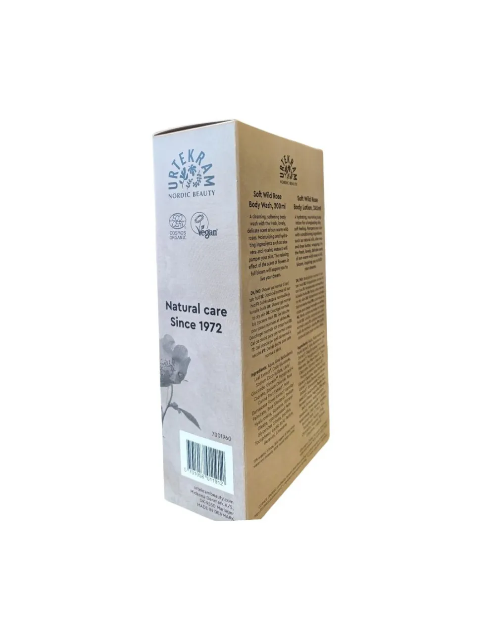Urtekram Gel de duche Gift set e loção corporal rosa selvagem