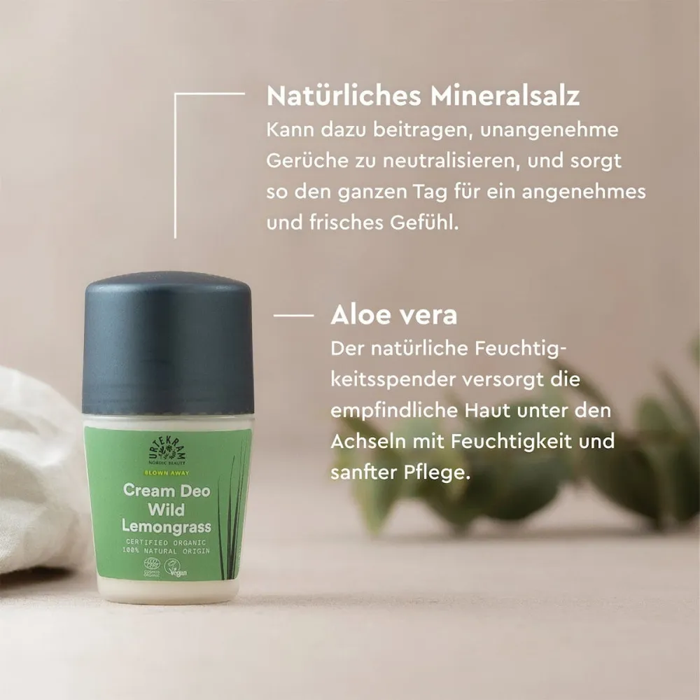 Urtekram Rolo de desodorizante sobre capim-limão creme 50 ml BIO