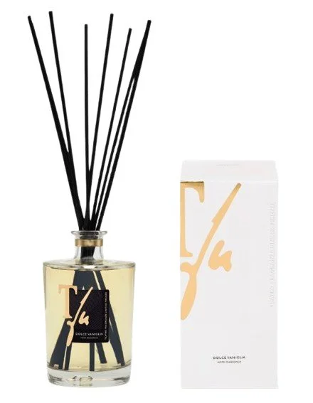 VANIGLIA STICKS ML.500 FRAGRÂNCIA PARA AMBIENTES - TFU (10 Varetas de Bambu Pretas de 36 cm incluídas)