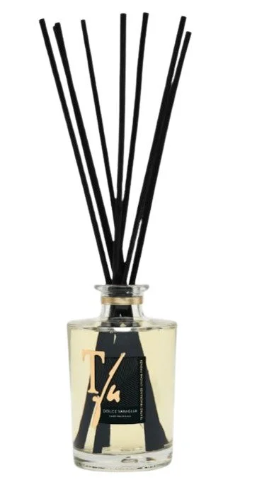 Varetas de Baunilha 250 ml Fragrância para Casa - TFU (10 Varetas de Bambu Pretas de 30 cm incluídas)
