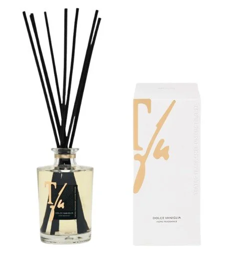 Varetas de Baunilha 250 ml Fragrância para Casa - TFU (10 Varetas de Bambu Pretas de 30 cm incluídas)