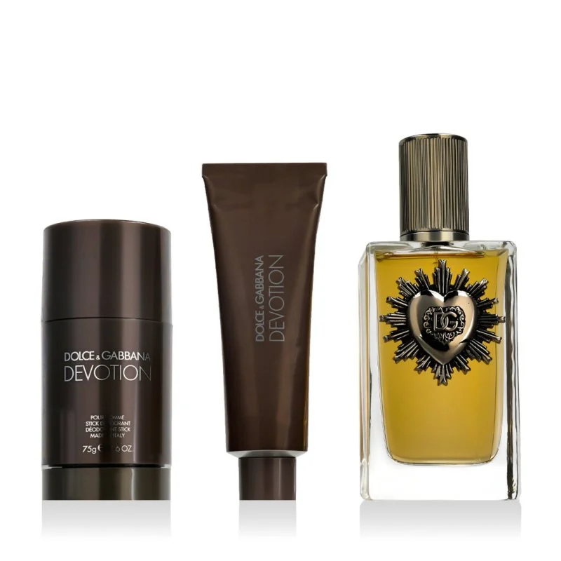 Devotion Pour Homme Eau de Parfum para homens 100 ml + desodorizante em stick 75 g + gel de duche 50 ml