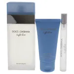 Conjunto de presente Dolce & Gabbana Light Blue para mulheres: água de toilette 100 ml + creme corporal 50 ml + água de toilette 10 ml 100 ml + tělový krém 50 ml + toaletní voda 10 ml