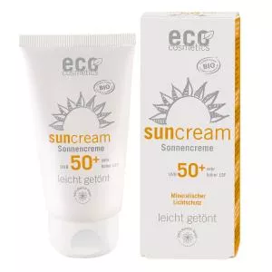 Eco Cosmetics Protector solar SPF 50 BIO (75 ml) - ligeiramente tingido