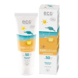 Eco Cosmetics Leite solar Neutral sem perfume SPF 50 BIO (125 ml) - com filtros minerais naturais
