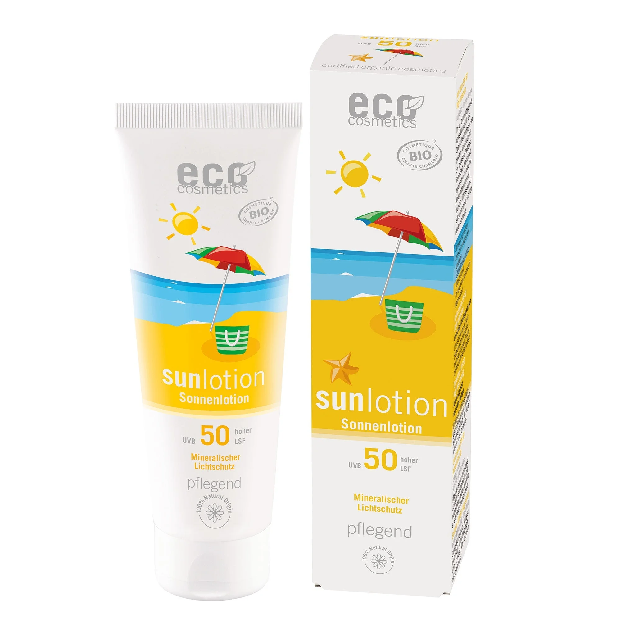 Eco Cosmetics Leite solar SPF 50 BIO (125 ml) - com filtros minerais naturais