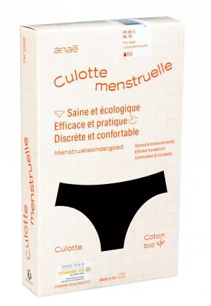 Ecodis Anaé by Cuecas menstruais Cuecas para menstruação média - preto S - em algodão orgânico certificado