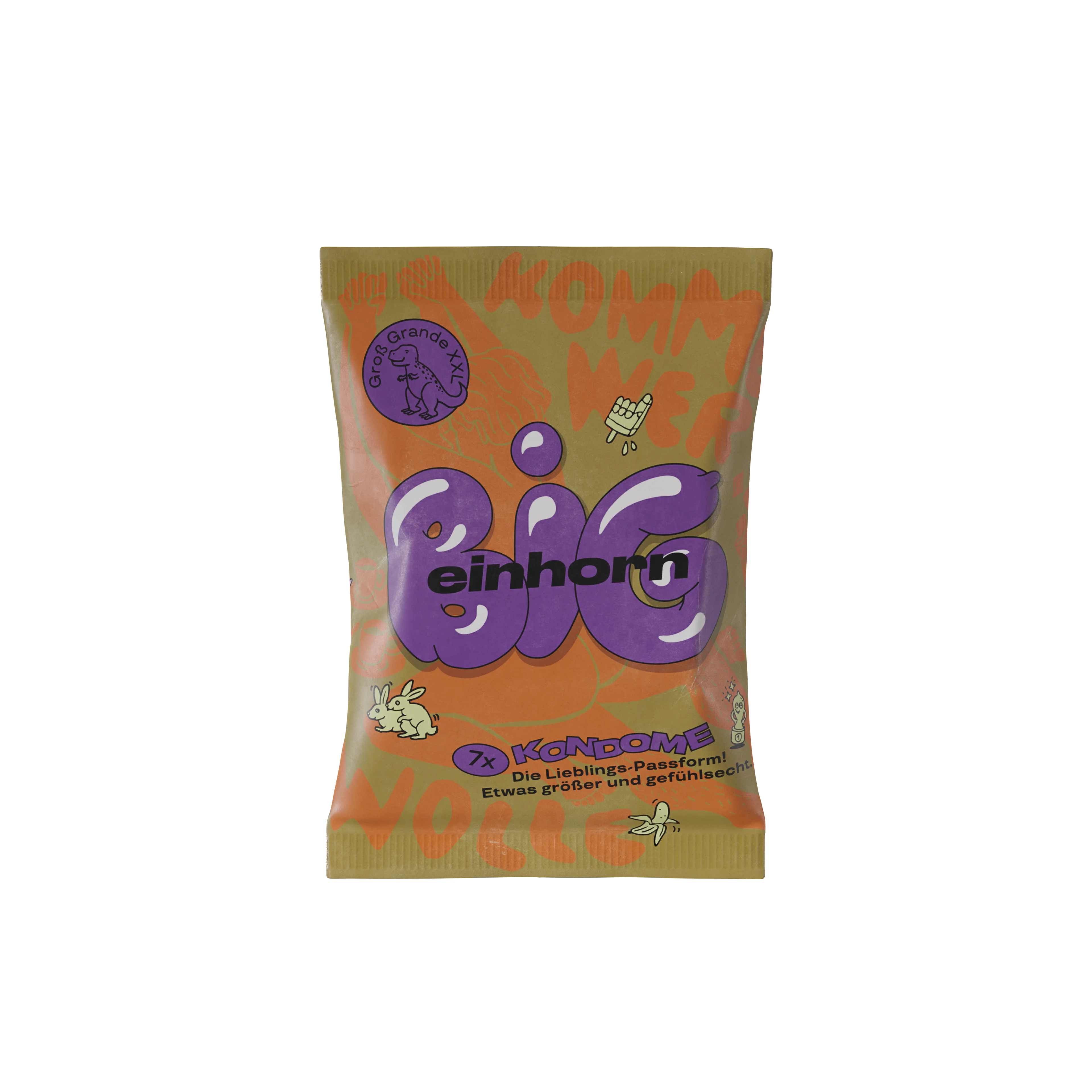 Einhorn Preservativos Big 3 unid. - veganos, sem perfume