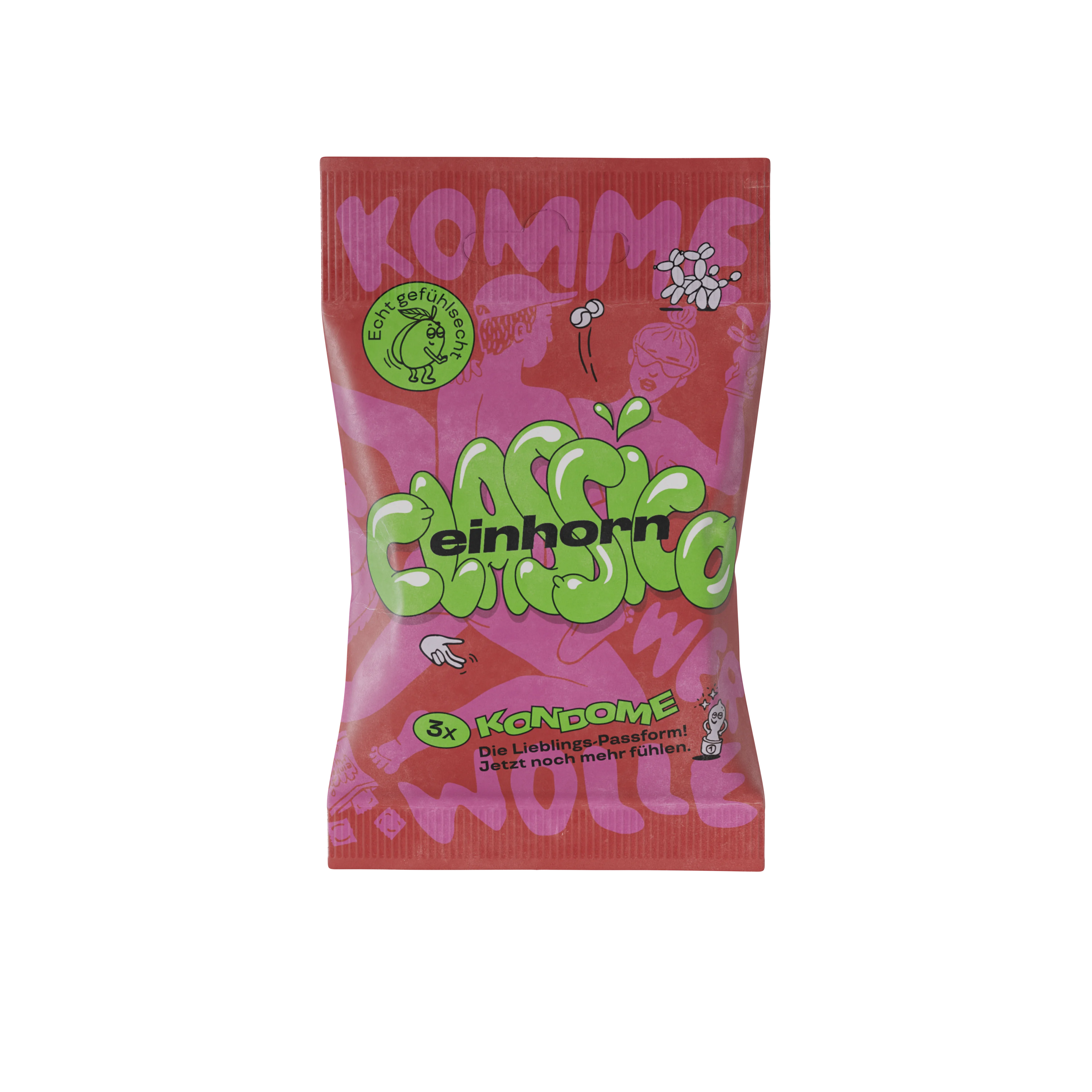 Einhorn Preservativos Classic 3 unidades - veganos, sem perfume