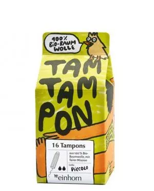 Einhorn TamTampon Piccolo tampões (16 pcs) - algodão orgânico hipoalergénico